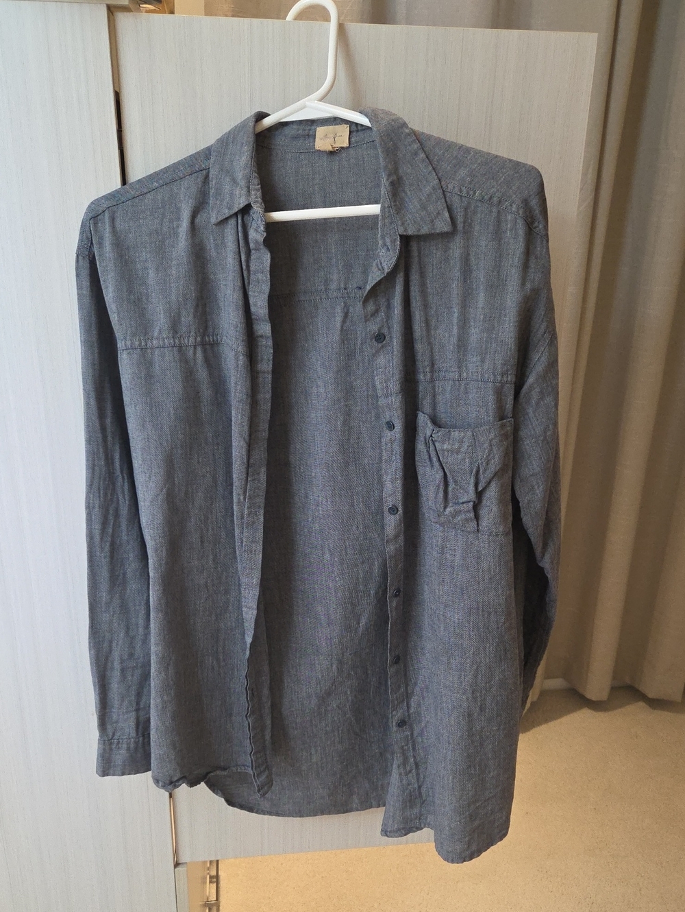 Wilfred Free Cotton Denim Button Shirt
